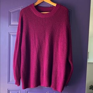 American Eagle Outfitters Burgundy Crew Neck Sweater